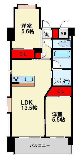 福岡県北九州市八幡東区西本町３丁目 間取り