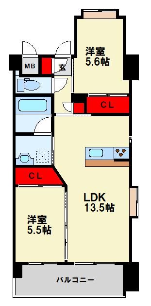福岡県北九州市八幡東区西本町３丁目 間取り