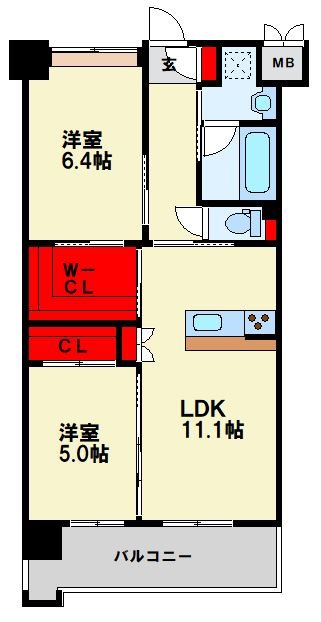 福岡県北九州市八幡東区西本町３丁目 間取り