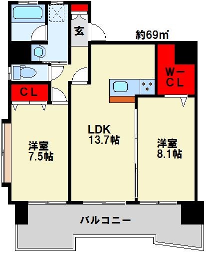 サンシャインプリンセス北九州 間取り