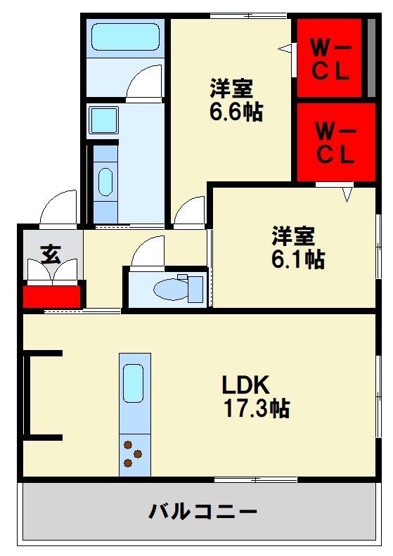 D-ROOM本城東　B棟 間取り