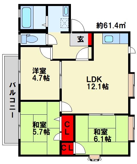 フレグランス学園台 B棟 間取り