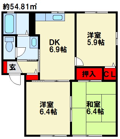 ウィステリア中曽根　Ⅱ 間取り