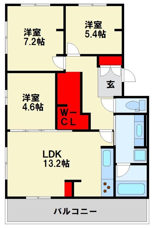 D-ROOM本城東　B棟 間取り