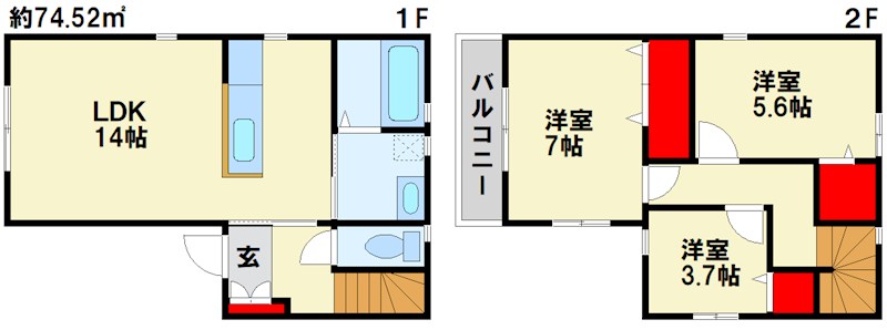 リーブルファイン八幡西区春日台2号棟 間取り