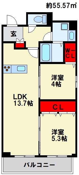 Mys　Casetta　Kokura～ミースカセッタ小倉～ 間取り