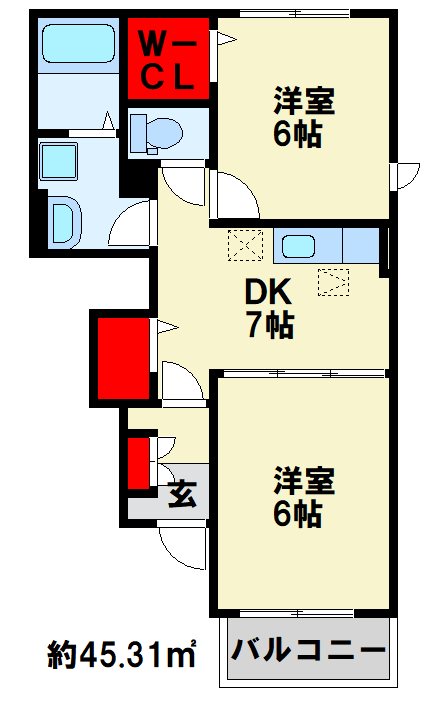 エール湯川　Ｂ棟  間取り