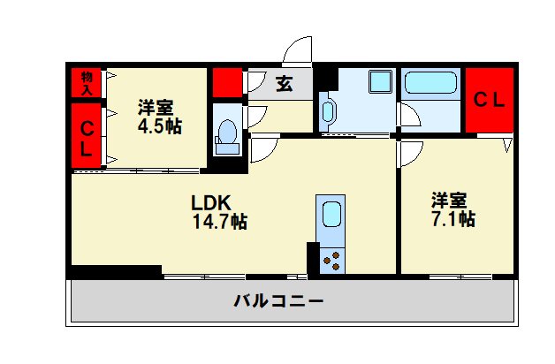 福岡県北九州市戸畑区中原東２丁目 間取り