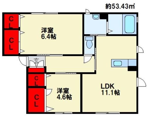 メゾン　エクレールＥ棟 間取り