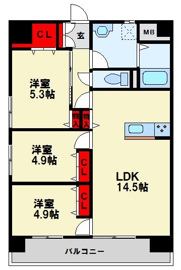 グランドハイツ黒崎 間取り