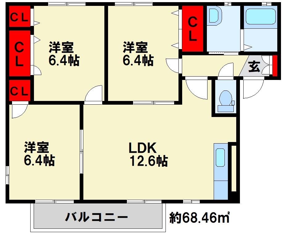オー・ボアパティールⅡ　Ａ棟 間取り