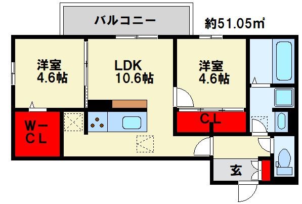 MER行事　B棟 間取り