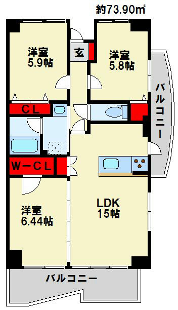 CREWS.ROI Tenjin 間取り