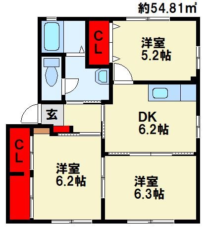 シャーメゾン中曽根　A棟  間取り