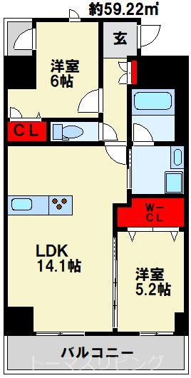 M the be KOKURA Entrada 間取り