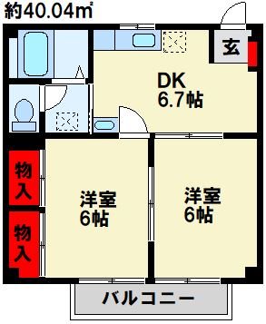 サンハイツ梶山 B棟  間取り