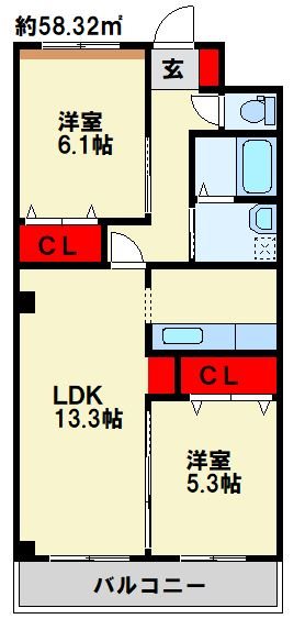 Excellent　街角　参番館  間取り
