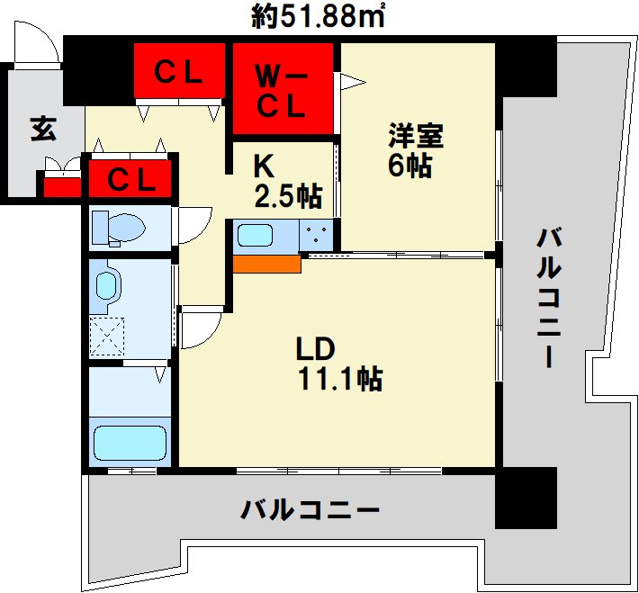 福岡県北九州市小倉北区竪町２丁目4-8 間取り