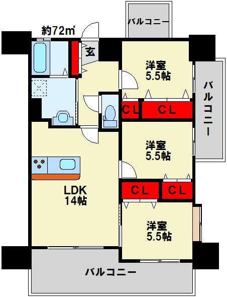 ガーデンコート SUNATSU 間取り