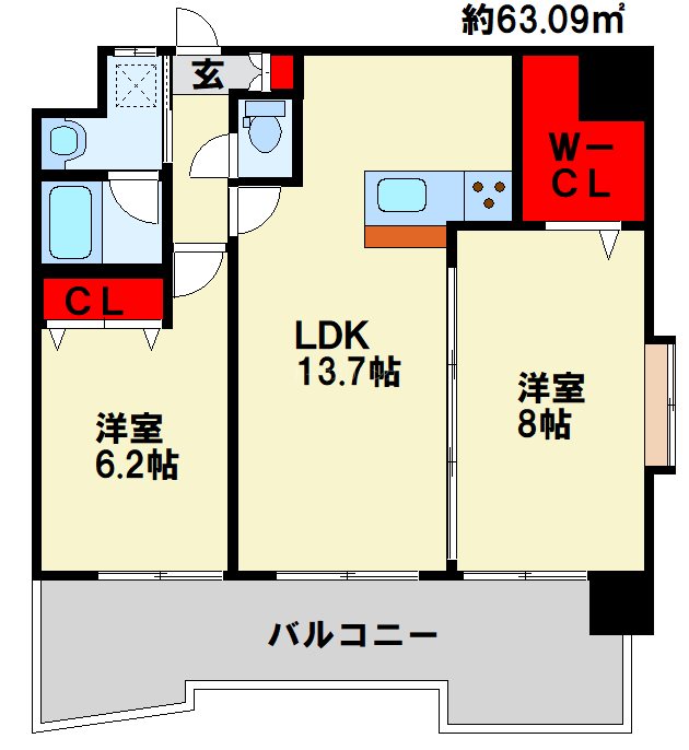 福岡県北九州市小倉北区竪町２丁目4-8 間取り