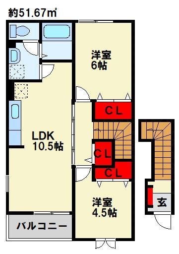 アンジュ・ヴィラ　Ｄ棟 間取り