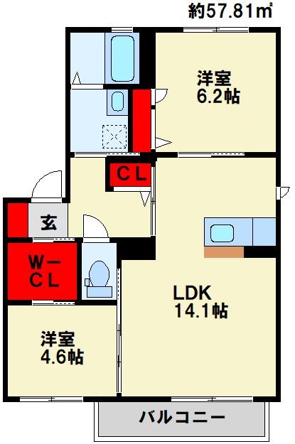 コスモスコーポラス D棟 間取り