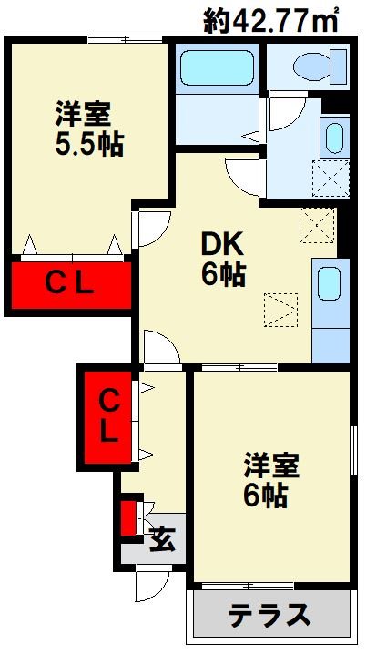 アンジュ・ヴィラ　Ｄ棟 間取り