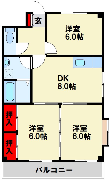 シャルム明石Ⅱ  間取り
