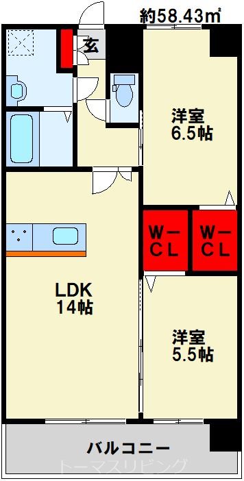 アクシオ三萩野Ⅱ 間取り