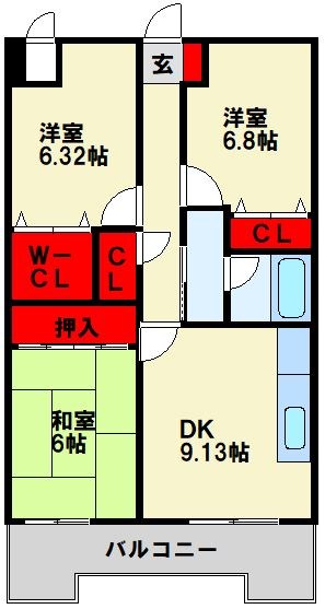 オロマーレ折尾南Ⅱ 間取り