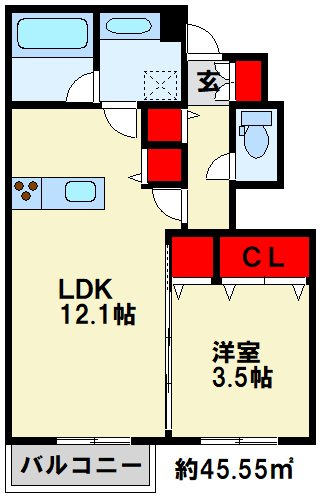 D-ROOM下城野 間取り
