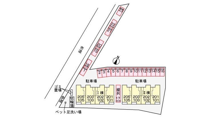 フェニックスヴィラ　B棟 駐車場