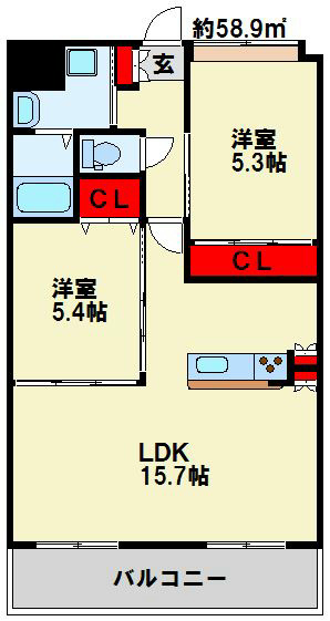 戸畑駅前銀座ビル  間取り