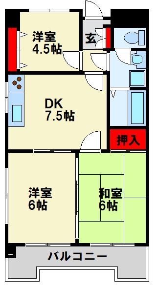 福岡県北九州市戸畑区千防１丁目 間取り