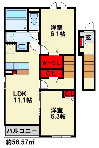 メゾン　ド　ジュネス　Ⅰ 間取り