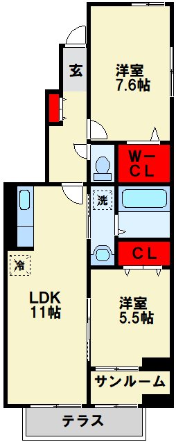 ロータス水巻１ 間取り