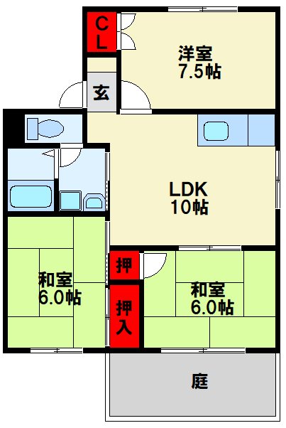 シャルム牧山 間取り