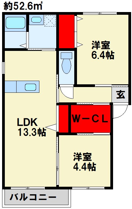 三洋タウン木屋瀬 B棟  間取り