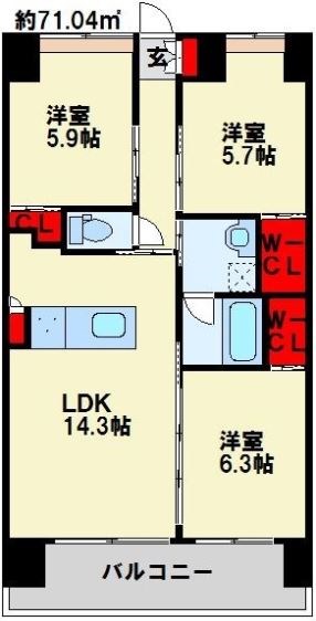 ウイングス八幡駅前  間取り