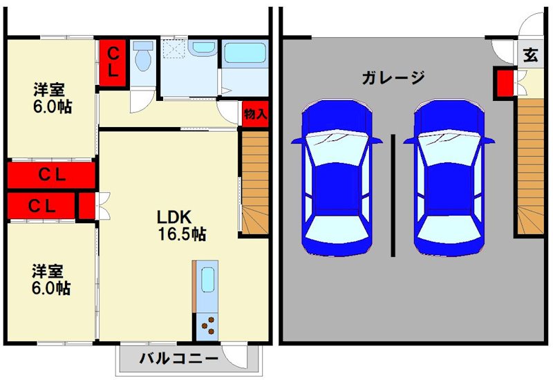 ギャラン中間 A棟 間取り