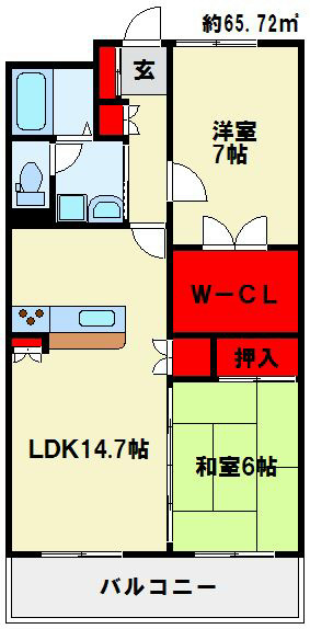 シャトレ大手町　N棟 間取り