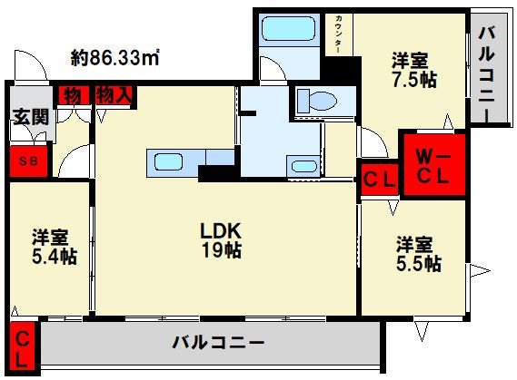 ベレオ本城東 間取り