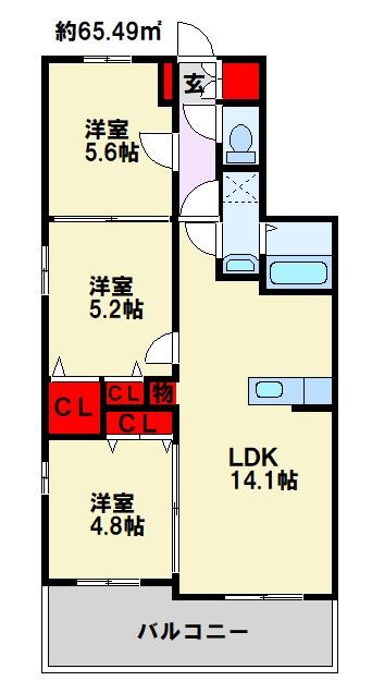 サニーコート本城学研台Ⅰ 間取り