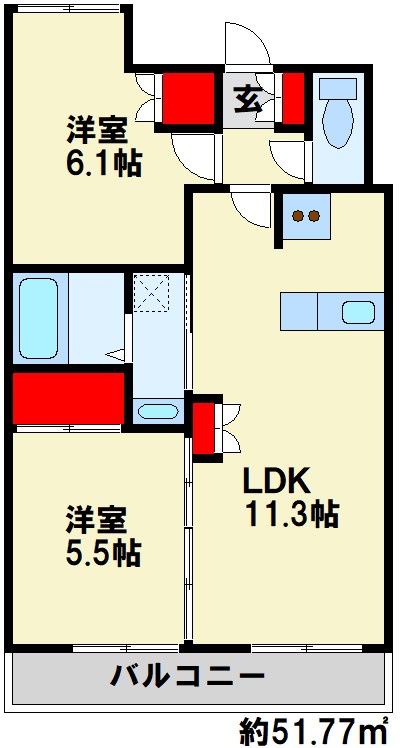 アサート木屋瀬 間取り