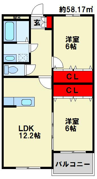 ブランボヌール小倉 間取り