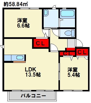 福岡県北九州市小倉南区横代東町２丁目3-40 間取り