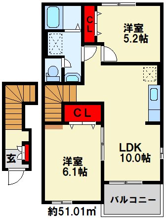 ボヌール美夜古泉　Ｂ棟 間取り
