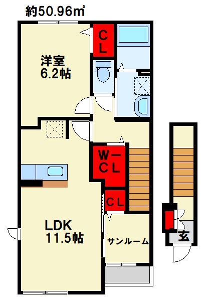 アーバンコート南行橋　B棟 間取り