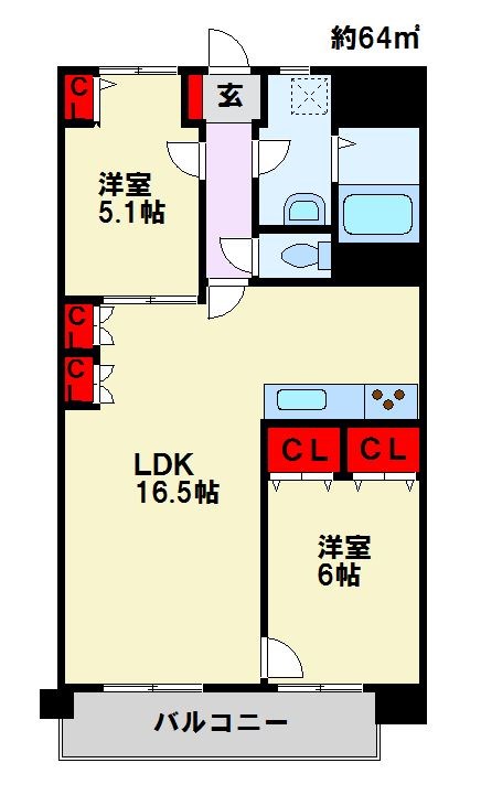 グランドハイツ黒崎 間取り