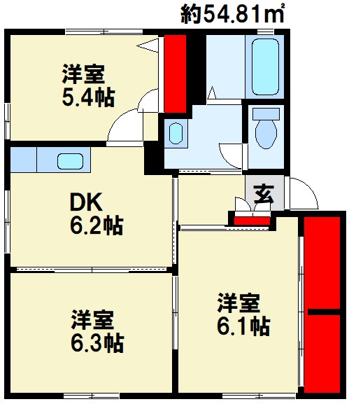 ヴィラ・サンロイヤル　G 間取り